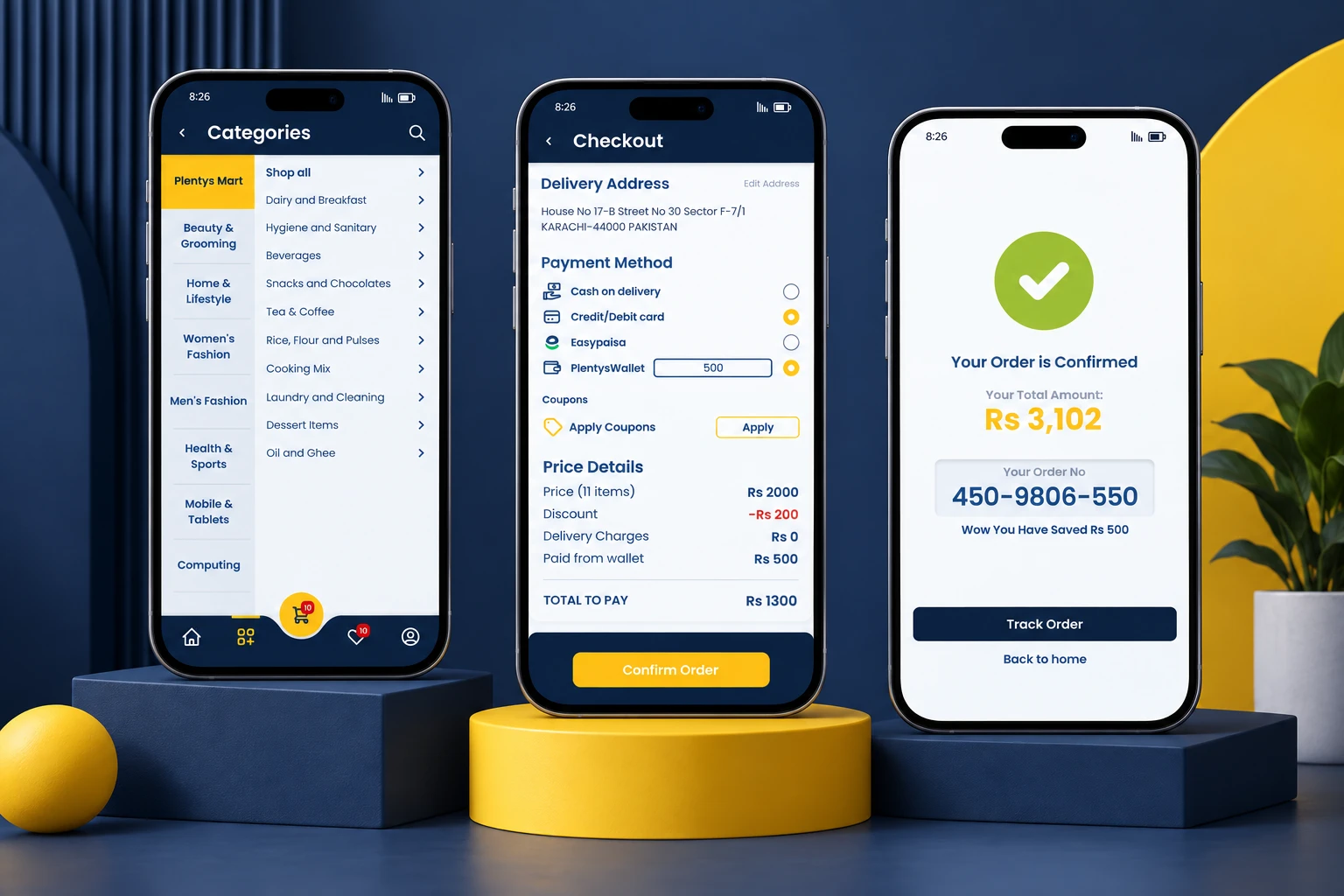 Plentys shopping app — Interface presentation