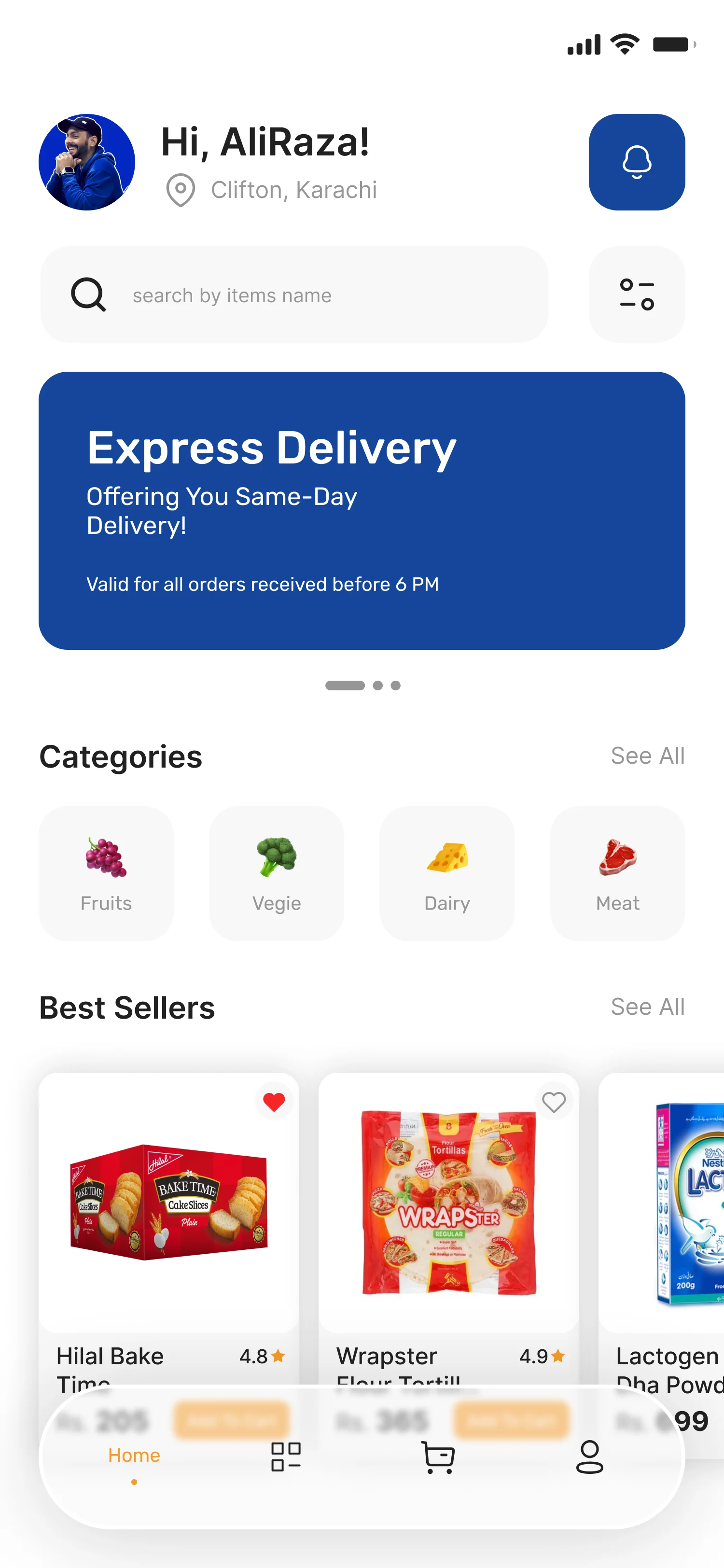 Imtiaz shopping app — Home