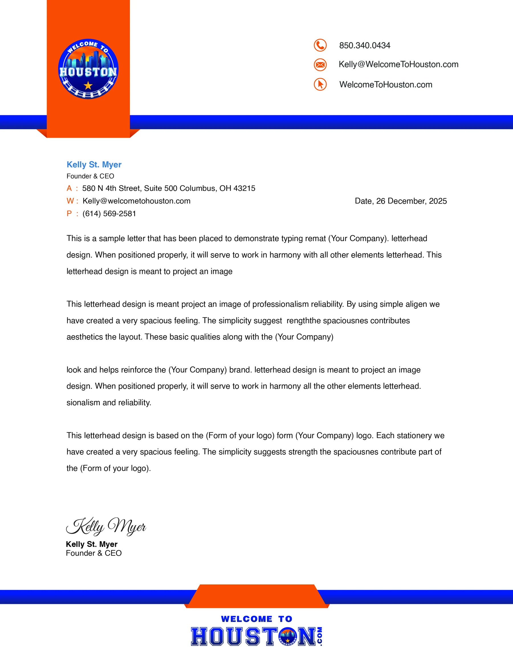 Welcome to Houston — WTH Letterhead C1 01