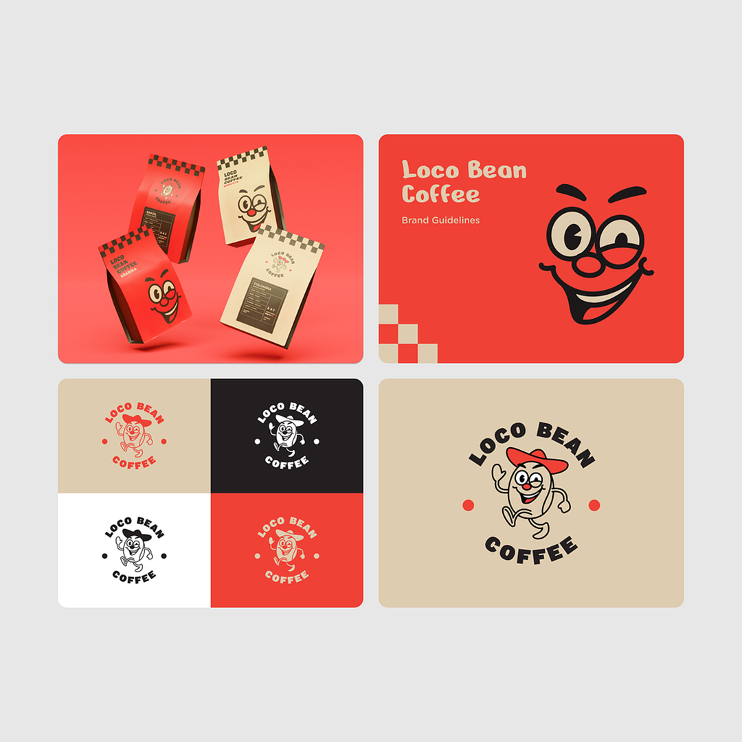 Branding Portfolio: Loco Bean - A vibrant and dynamic branding project for Loco Bean, showcasing bold colors and modern design elements.